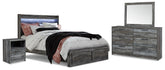 J&M Furniture - Ashley Furniture - Baystorm Queen Panel Storage Bed with Mirrored Dresser and Nightstand - Queen Panel Storage Bed with Mirrored Dresser and Nightstand - B221B35